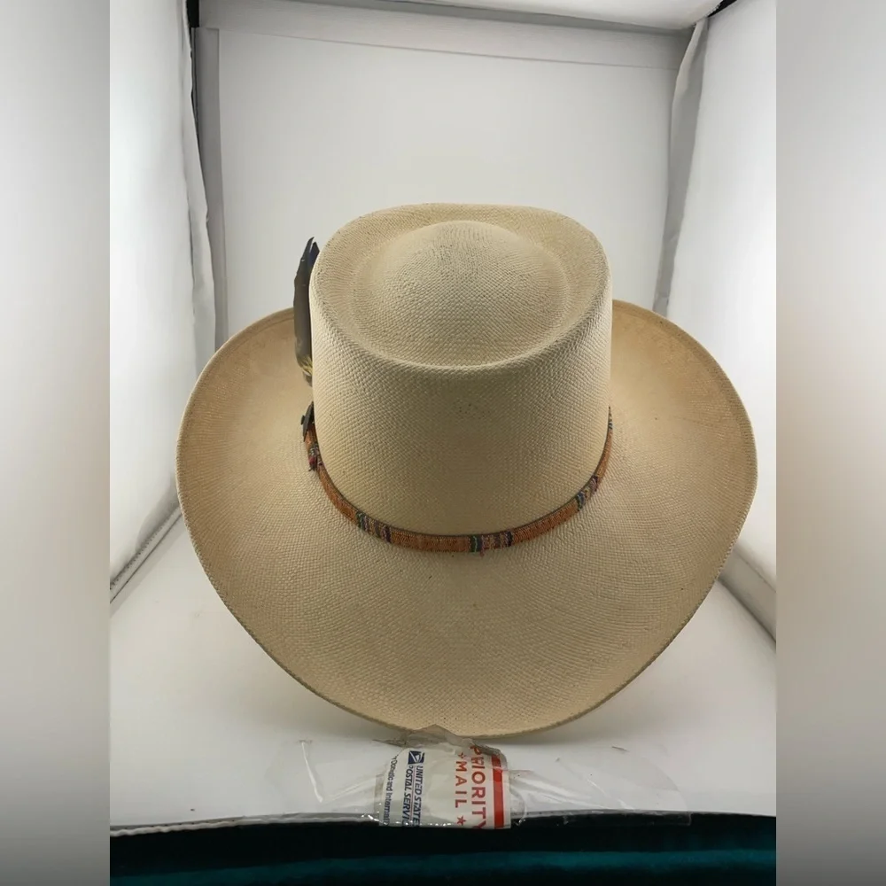 Wrangler Ivory Cowboy Hat Western Genuine Size 7 1/8 - Picture 4 of 8